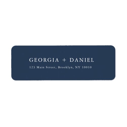 Modern Navy Blue Names Return Address Label