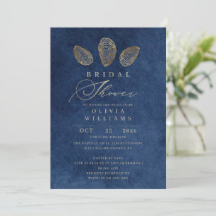 Modern Navy Blue Nautical Bridal Shower Invitation
