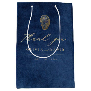 Modern Navy Blue Nautical Wedding Medium Gift Bag