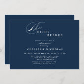 Modern Navy Blue Night Before Dinner Invitation | Zazzle