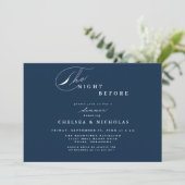 Modern Navy Blue Night Before Dinner Invitation | Zazzle