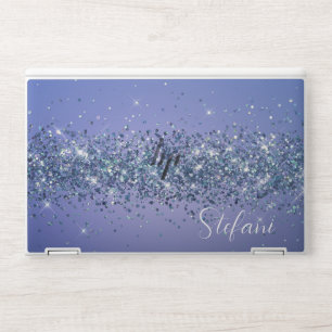 Modern Navy Blue Ombre Glitter Glam Name  HP Laptop Skin