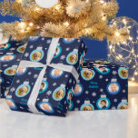 Modern Navy Blue Photo Ornaments Custom Christmas Wrapping Paper<br><div class="desc">Wrap your Christmas gifts in style! This festive holiday gift wrapping paper features shades of light blue, dark blue, teal, and silver colored round bulb ornament frames with spaces for three (3) different photos. White winter snowflakes and hearts accent the design. The navy blue printed background color can be customized....</div>