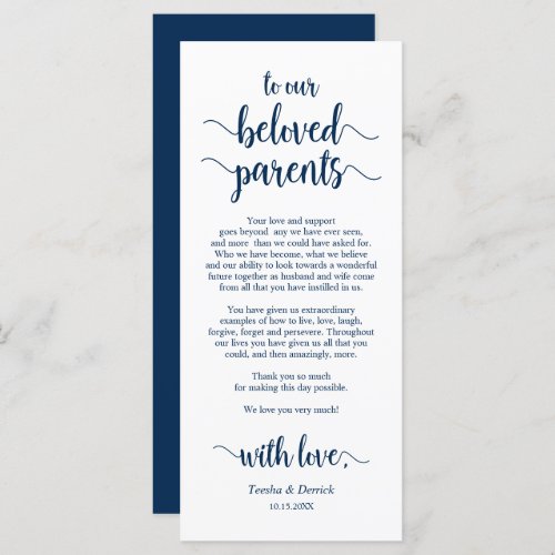 Modern Navy Blue Place Setting Thank You Card