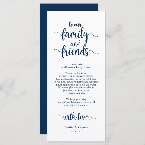 Modern Navy Blue Place Setting Thank You Card