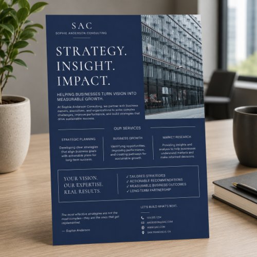 Modern Navy Blue Professional Consultant Flyer
