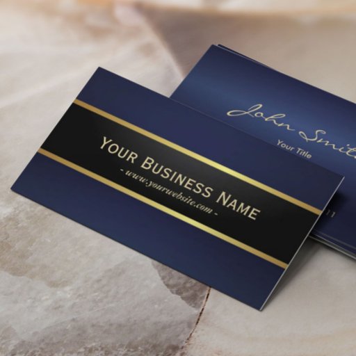 Customizable Professional Deep Midnight Blue Business Card