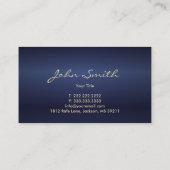 Modern Navy Blue Professional Elegant Business Card (Back)