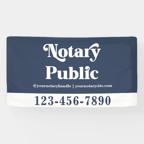 Modern Navy Blue Professional Notary Business  Banner