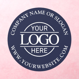 Modern Navy Blue Promotional Minimal Business Logo Wall Decal