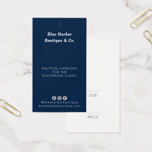 Modern Navy Blue Retail Business Swing Price tag 