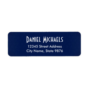 Modern -Navy Blue- Return Address Label