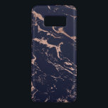 Modern navy blue rose gold marble pattern Case-Mate samsung galaxy s8 case<br><div class="desc">Modern chic elegant rose gold navy blue marble pattern by Girly Trend</div>