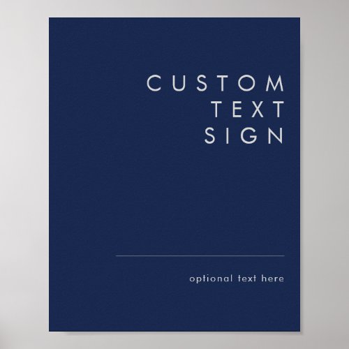 Modern Navy Blue  Silver Cards And Gifts Custom Poster