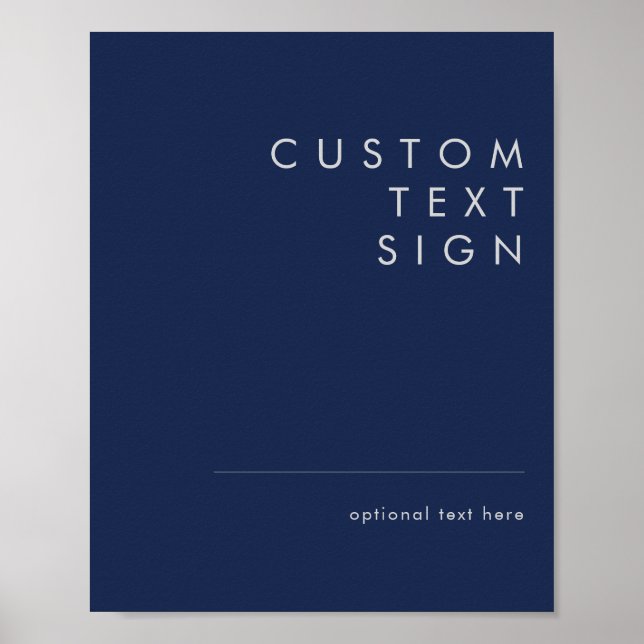 Modern Navy Blue | Silver Cards And Gifts Custom Poster (Front)