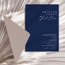 Modern Navy Blue | Silver Nothing Fancy Wedding Invitation