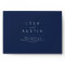 Modern Navy Blue Silver Self Addressed RSVP