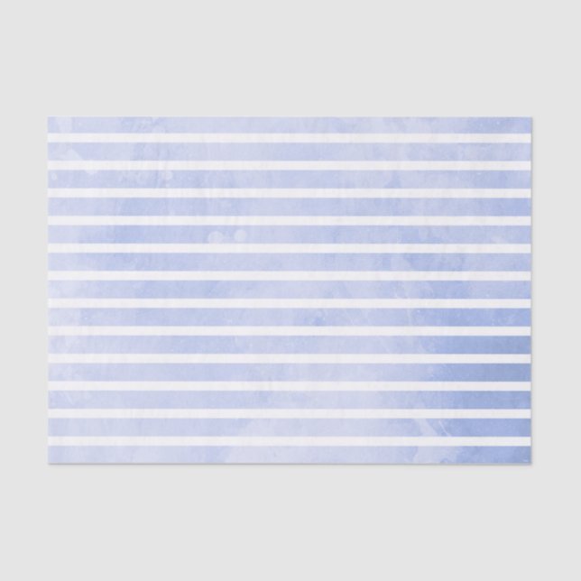 Modern Navy Blue Stripe Watercolor Wedding Tissue Paper (Front)