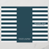 Modern Navy Blue Stripes Tri-Fold Brochures (Front)