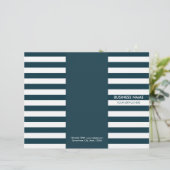 Modern Navy Blue Stripes Tri-Fold Brochures (Standing Front)
