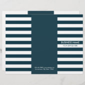 Modern Navy Blue Stripes Tri-Fold Brochures (Front/Back)