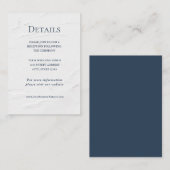 Modern Navy Blue Text on Grey Simple Wedding Enclosure Card | Zazzle