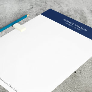 Modern Navy Blue Thank You After Job Interview Letterhead