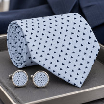 Modern Navy Blue Triangles on Light Blue Pattern