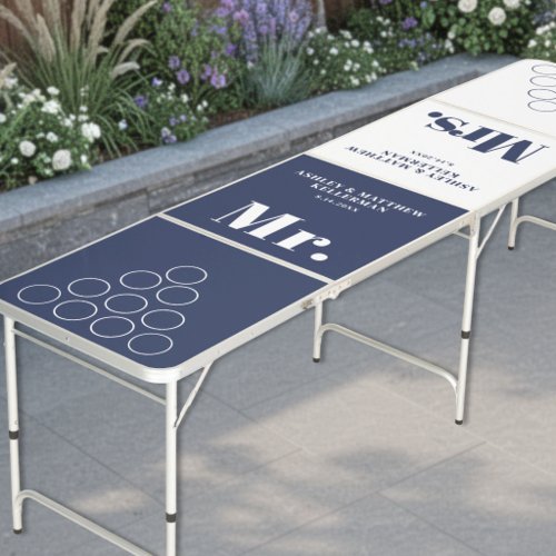Modern Navy Blue Wedding Beer Pong Table