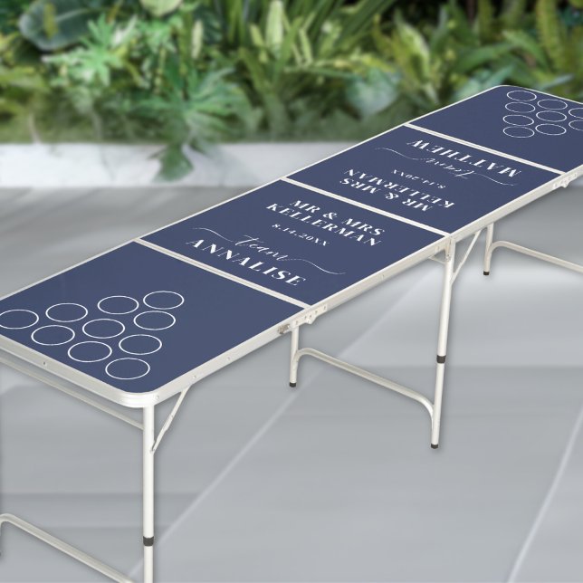Modern Navy Blue Wedding Beer Pong Table (Modern Navy Blue Wedding Beer Pong Table)