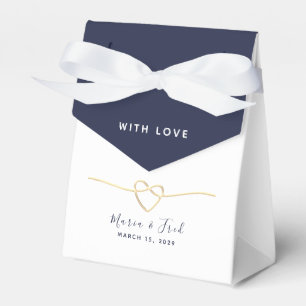 Modern Navy Blue Wedding Favor Box