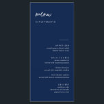 Modern Navy Blue Wedding Menu Cards<br><div class="desc">Minimalist Navy Blue Wedding Menu Cards | Modern Menu,  Wedding Dinner Menu,  Rustic Let's Eat Wedding Dinner and Drinks Menu,  Simple Calligraphy Rustic Wedding Menus Wedding Menus,  Rustic Wedding Menu,   Wedding Table Menu</div>