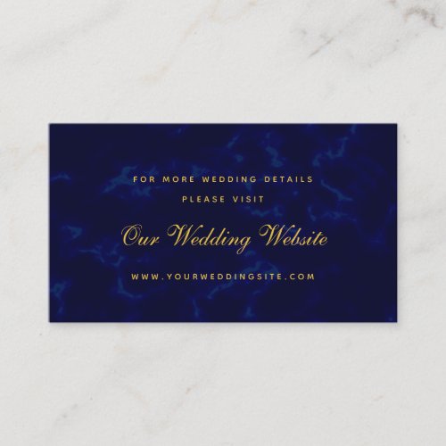 Modern Navy Blue Wedding Website Enclosure Card