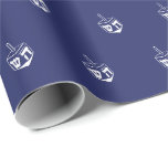 Modern navy blue white Dreidel pattern Hanukkah Wrapping Paper<br><div class="desc">Minimalist modern navy blue and white Dreidel pattern elegant Hanukkah gift Wrapping Paper. White dreidel pattern on navy blue background. Dreidel (a spinning top with four sides, each inscribed with a letter of the Hebrew alphabet) This wrapping paper is great for Hanukkah, Chanukah, bar mitzvah, bat mitzvah, Shabbat and Jewish...</div>