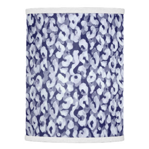 Modern, navy blue, white, leopard, animal print lamp shade