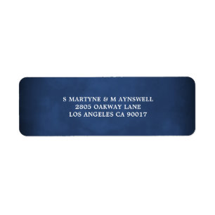 Modern Navy Blue White Wedding Address Label