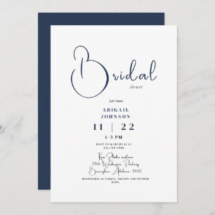 Modern Navy Bridal Shower Invitation