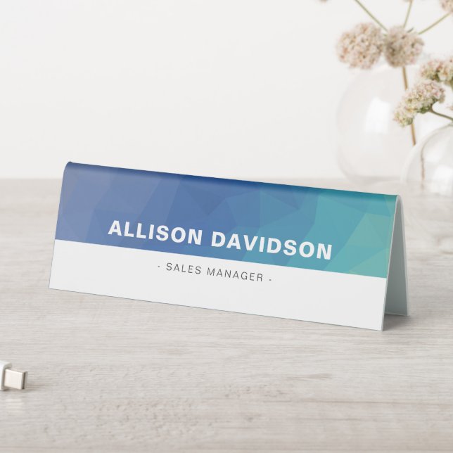 Modern Navy Business Employee Name Table Tent (In SItu (Table))