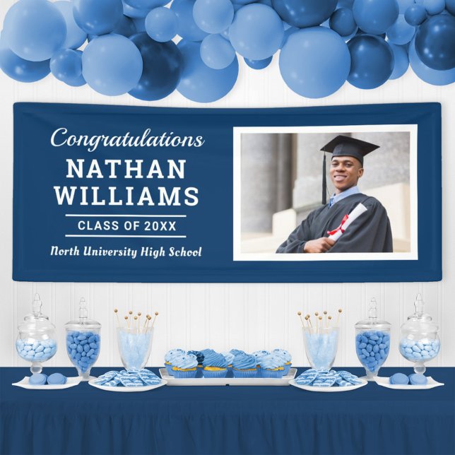 Modern Navy Custom Graduation Photo Banner (Creator Uploaded)
