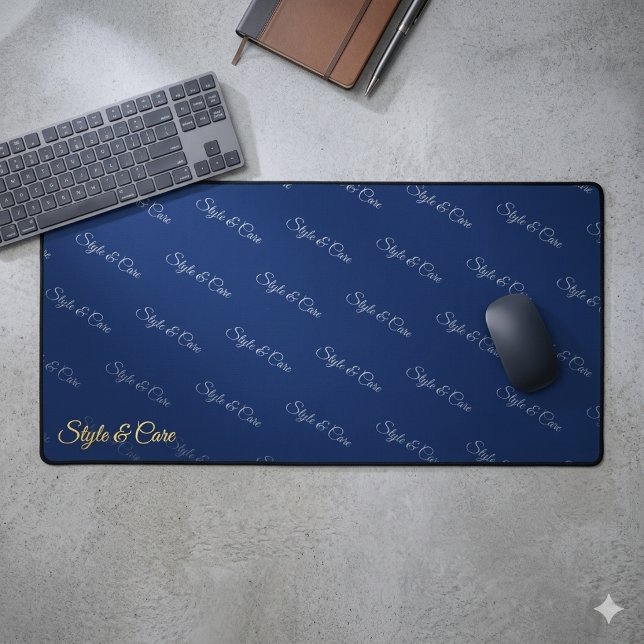 Modern Navy Desk Mat Custom Branding Accessory (Creator Uploaded)