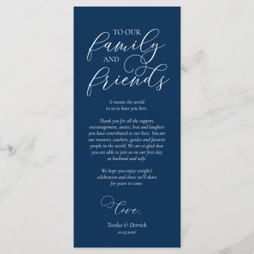 Modern Navy Dinner Place Setting Thank You Card