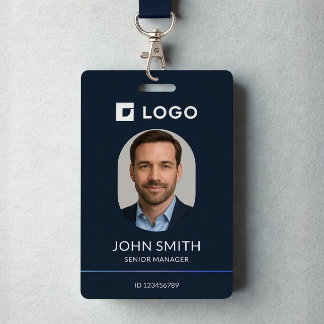 Modern Navy Employee Photo ID Badge (Creator Uploaded)