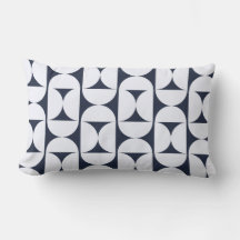 Modern Navy Geometric Lumbar Pillow