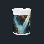 Modern Navy & Gold Abstract Mountain Peak – Luxury Beverage Pitcher<br><div class="desc">This captivating piece captures the silent majesty of a mountain peak illuminated by the first golden light of dawn. Featuring a sophisticated palette of deep navy blue and radiant liquid gold, this design embodies the perfect balance between strength and serenity. Whether you are looking to transform your living space with...</div>