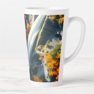 Modern Navy & Gold Abstract Mountain Peak – Luxury Latte Mug