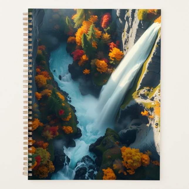 Modern Navy & Gold Abstract Mountain Peak – Luxury Planner (Front)