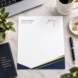 Modern Navy Gold Luxury Realtor Elegant Realtor Letterhead