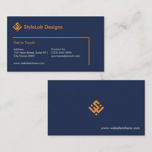 Modern Navy Gold Modern Professional Bold Business Card