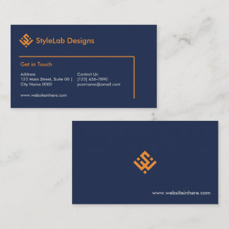 Modern Navy Gold Modern Professional Bold Business Card