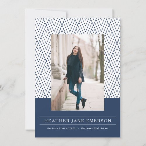 Modern Navy Graduation Announcement